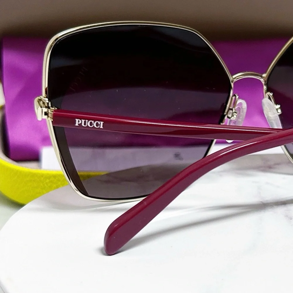 Authentic Emilio Pucci EP 0103 68T Womens Geometric Square Sunglasses